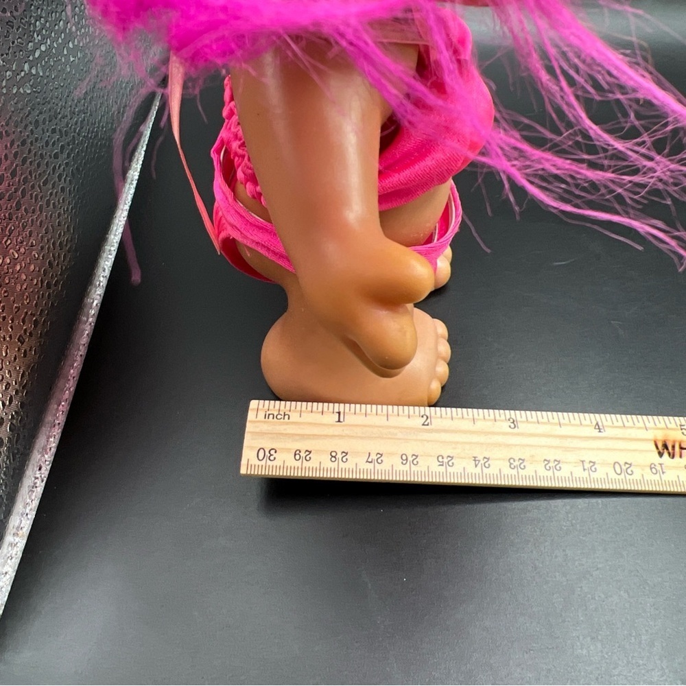 Vintage Russ Troll Doll Pink Hair Two Piece Swim Bathing Suit Pink Bikini - Picture 11 of 12